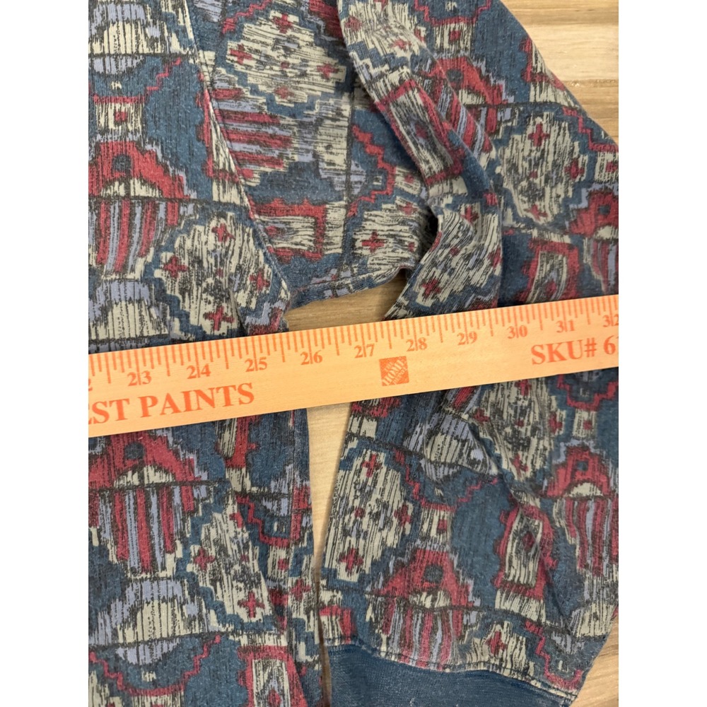 Vintage Izod Lacoste Long Sleeve Polo Shirt XL Geometric Abstract Print Cotton - Picture 6 of 6